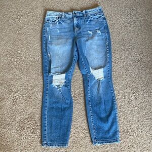 Juniors Cello Distressed Blue Jeans